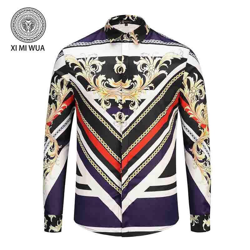 Ve Vintage Mens Long Sleeve Slim Fit Cotton Black and WhIte - Obeezi