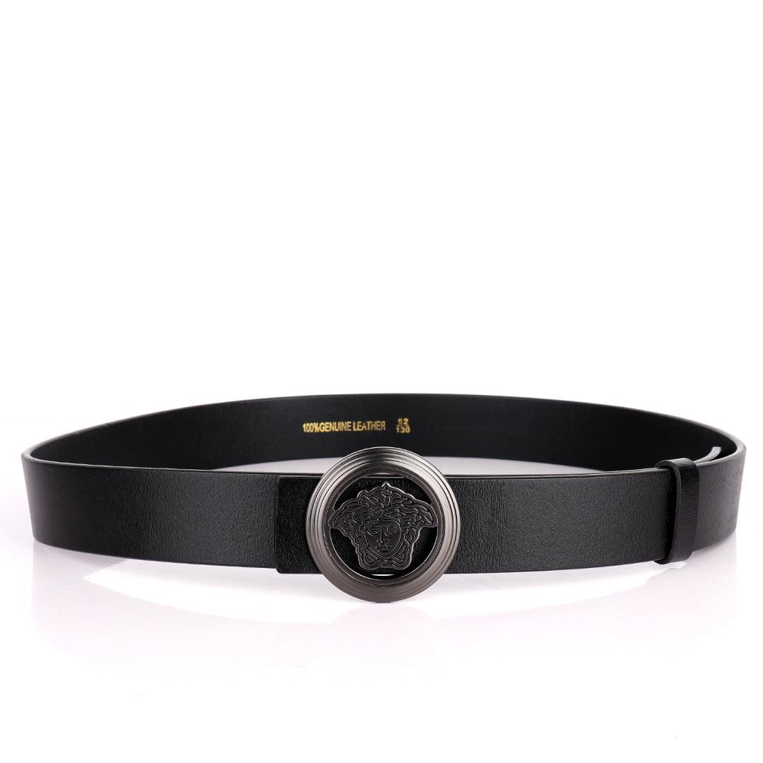 VER Medusa Round Buckle Belt -Black - Obeezi.com