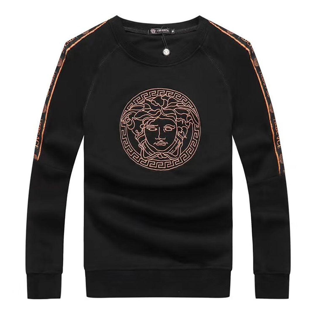 Vers Embroidered Medusa Sweatshirt-Black - Obeezi.com
