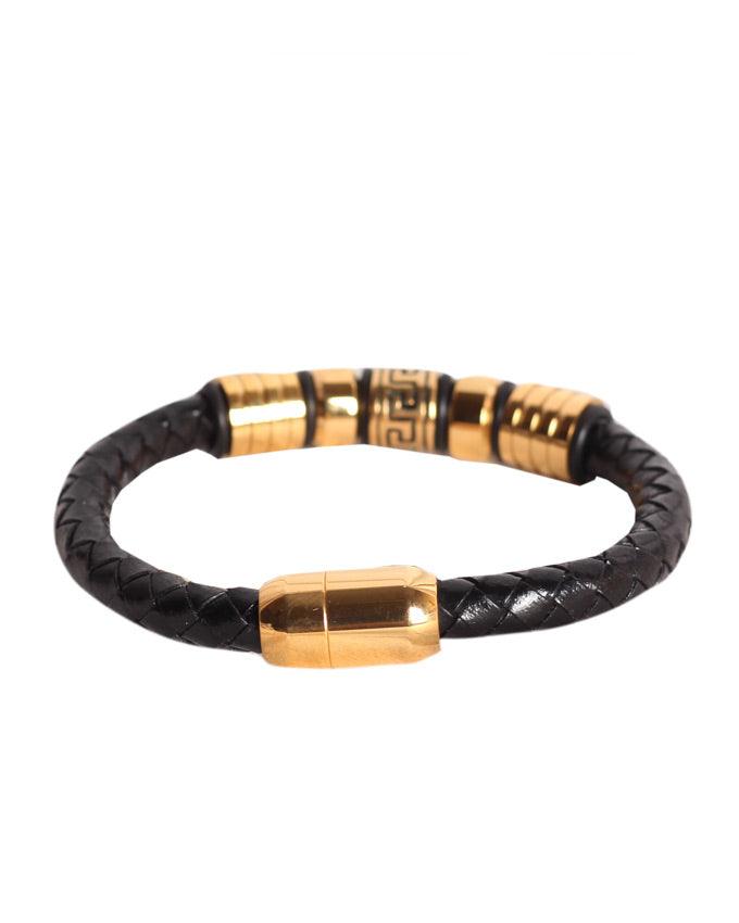 Vintage Anchor Bracelet Black and Gold - Obeezi.com