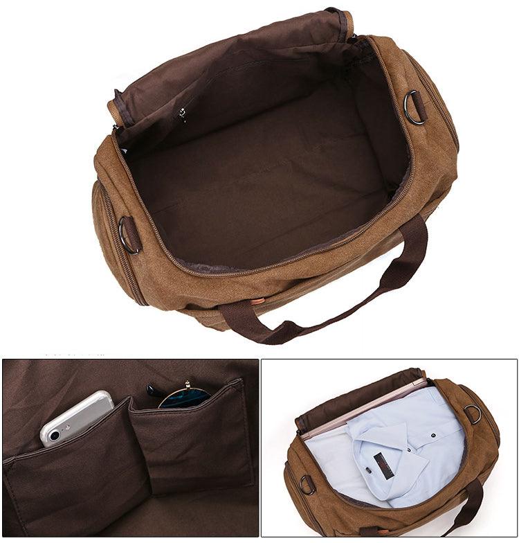 Vintage Canvas Large Capacity Travel Bag-Coffee - Obeezi.com