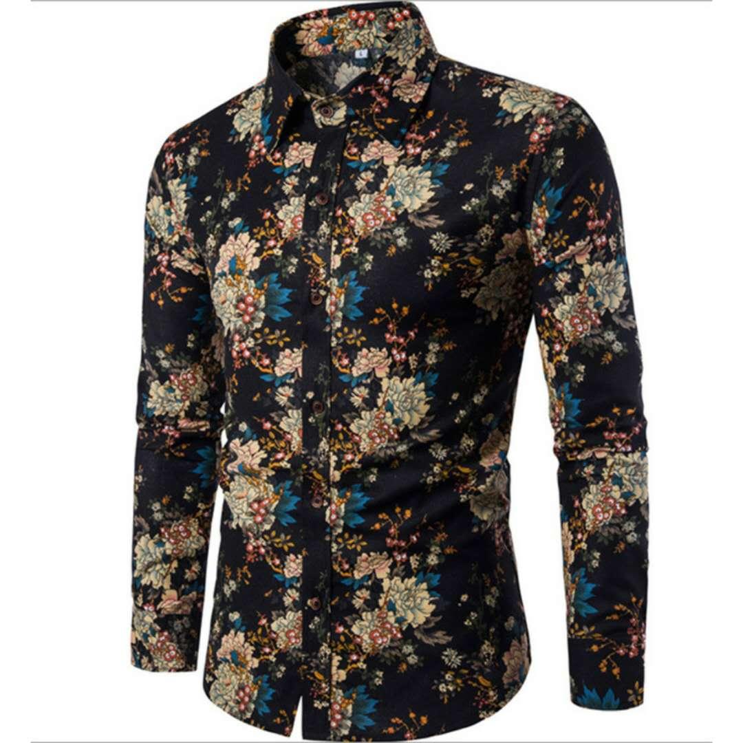 Vintage nature mixcolour longsleeve shirt - Obeezi