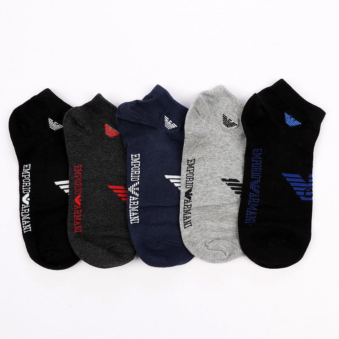 5 In 1 Design Grey Blue Black Ash Socks - Obeezi.com