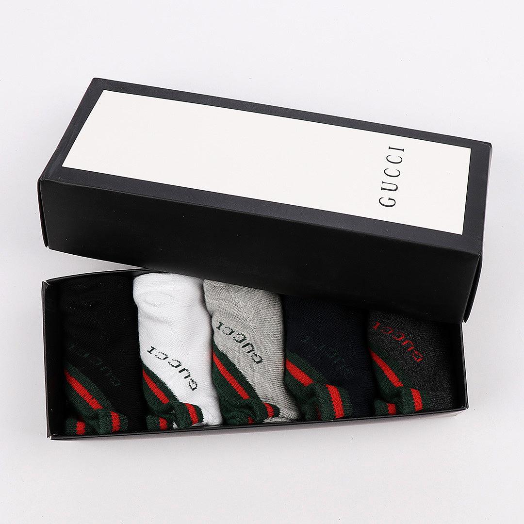 5 in 1 Simple White Black Grey Blue Ash Socks - Obeezi.com
