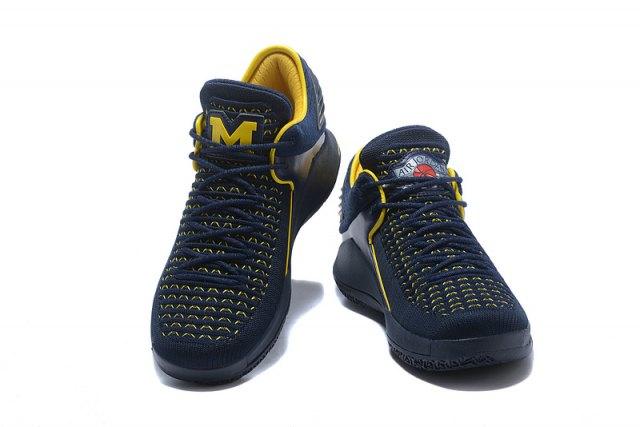 A J XXXII Low 32 University of Michigan Men's Basketball Sneakers - Obeezi