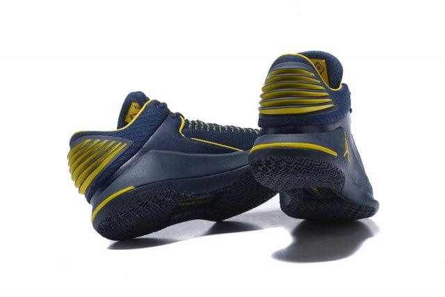 A J XXXII Low 32 University of Michigan Men's Basketball Sneakers - Obeezi