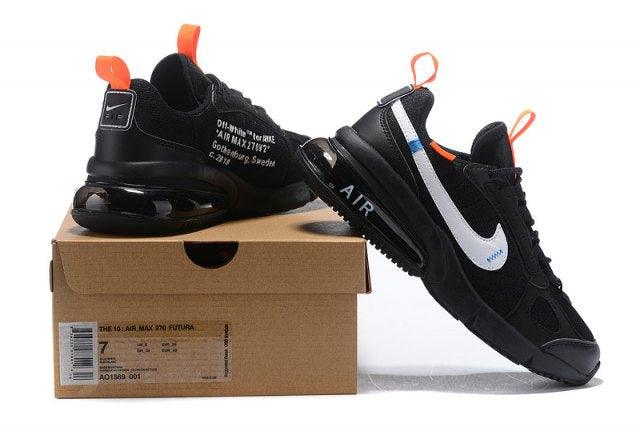 A M 270 Futura Black White Running Sneakers - Obeezi