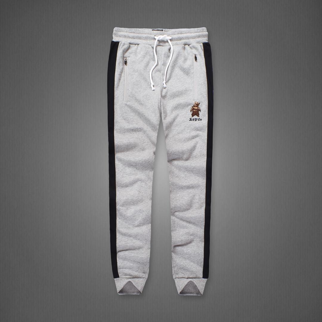 A&F Embroidered Bear Logo Designed Ash Joggers - Obeezi