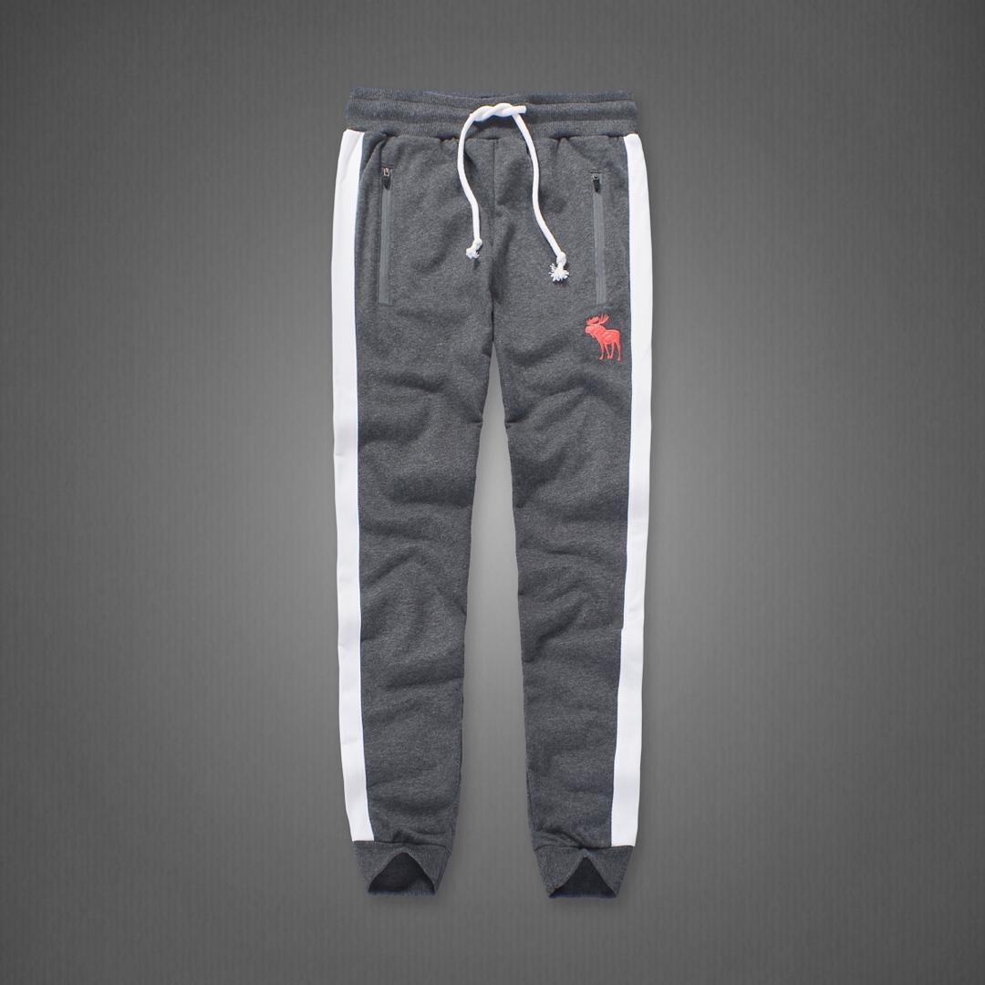 Abercrombie And Fitch Embossed Bull Designed Dual Colored Joggers- Grey - Obeezi