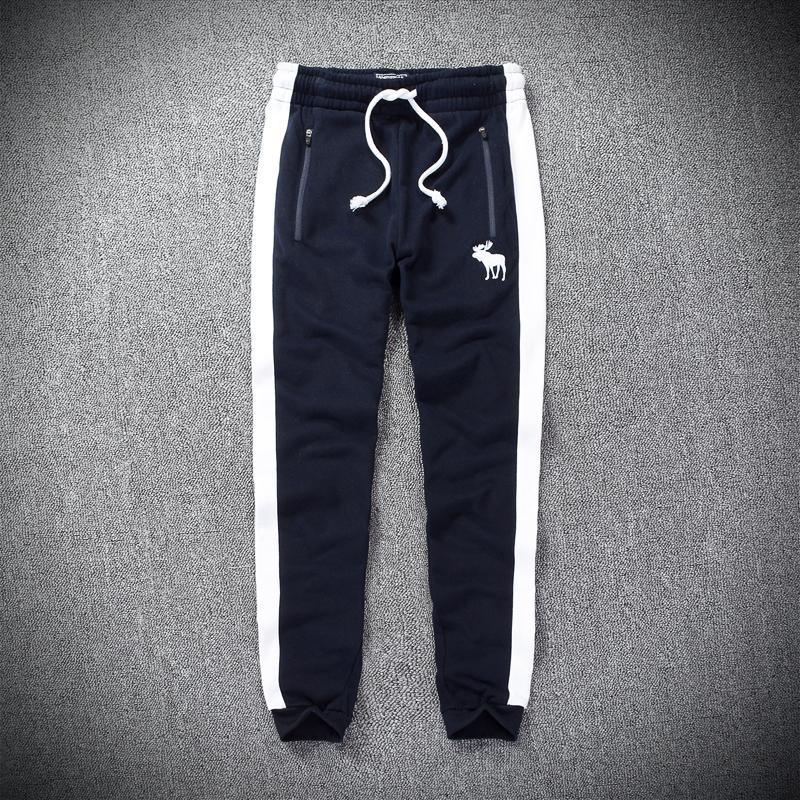 Abercrombie And Fitch Embossed Bull Designed Dual Colored Joggers- NavyBlue - Obeezi