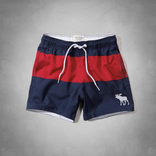 Abercrombie and Fitch Epic Flex Classic Fit Swim Shorts Black and Orange - Obeezi