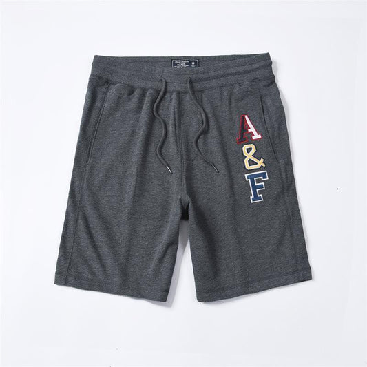 Abercrombie And Fitch Logo Embroidery Elasticated Shorts-Grey - Obeezi
