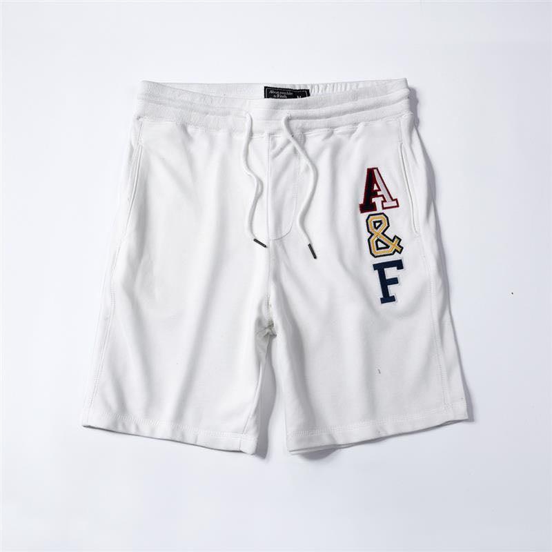 Abercrombie And Fitch Logo Embroidery Elasticated Shorts-White - Obeezi