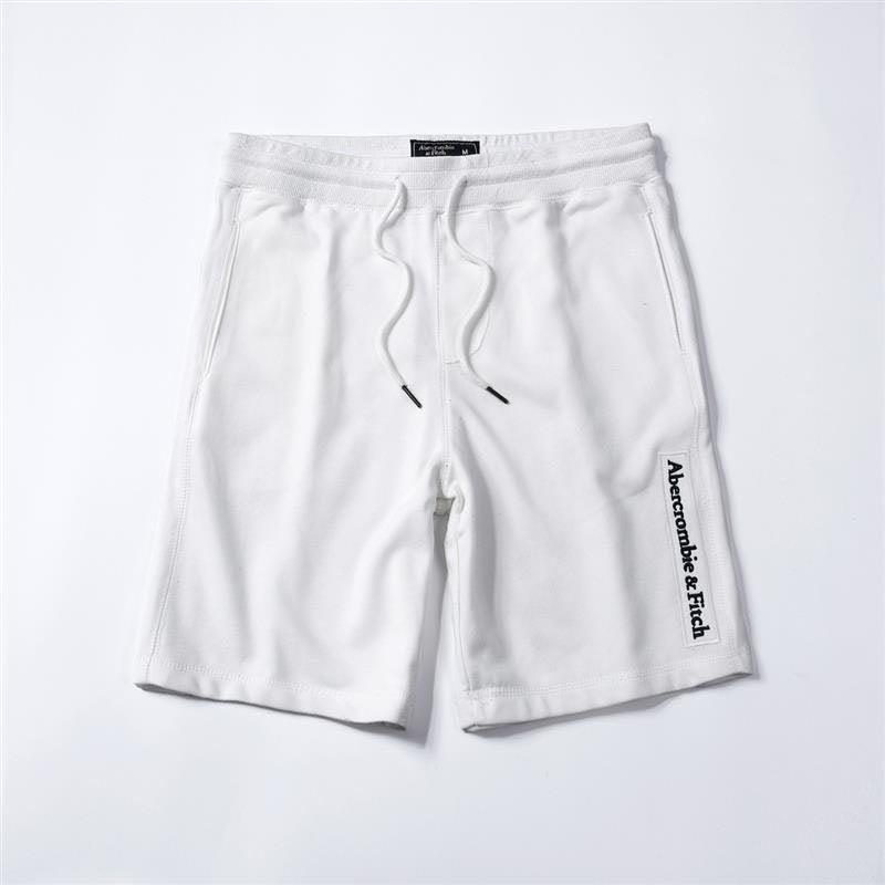 Abercrombie And Fitch Logo Embroidery Organic Cotton Shorts-White - Obeezi