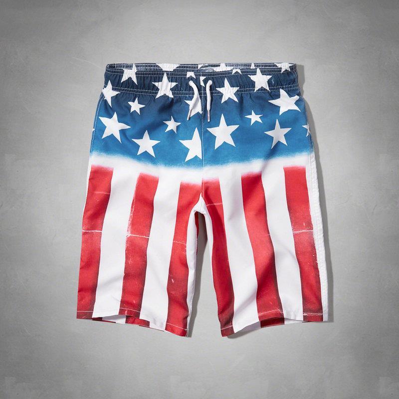 Abercrombie and Fitch Men's USA American Flag Shorts - Obeezi