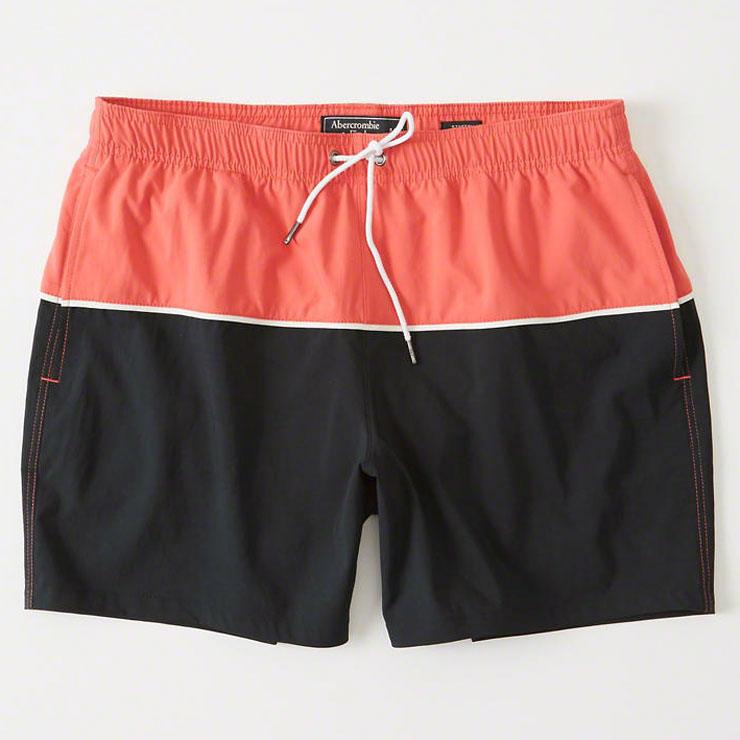 Abercrombie and Fitch Men Swimming Short Black and Orange - Obeezi