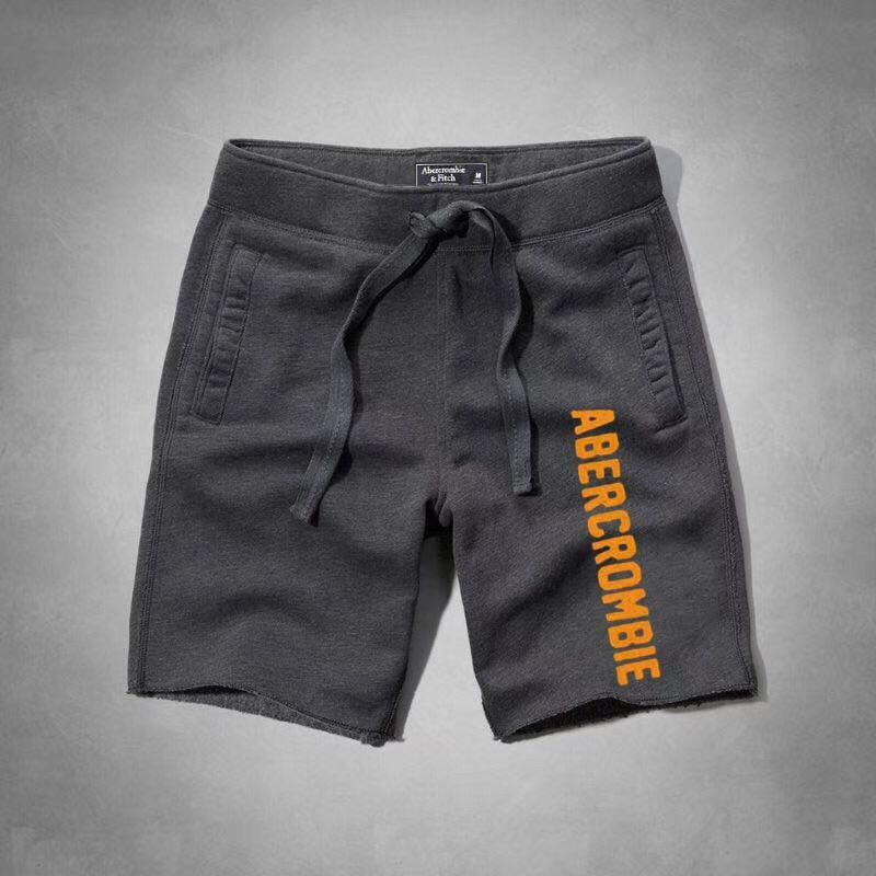 Abercrombie Men's With Yellow Logo Jogger Shorts-Ash - Obeezi
