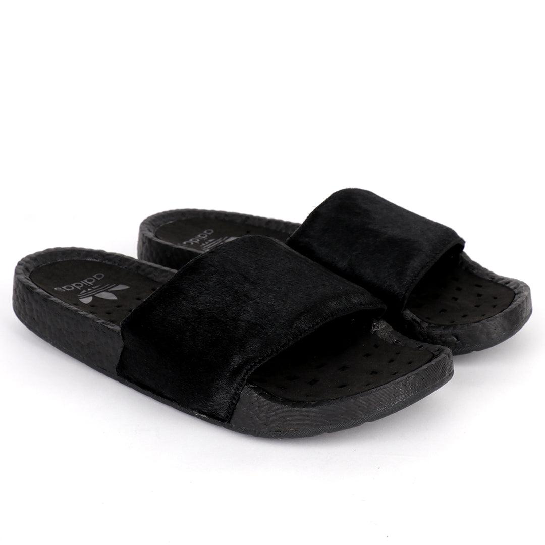 AD Adilette Boost Fur Designed Men's Slide-Black - Obeezi.com