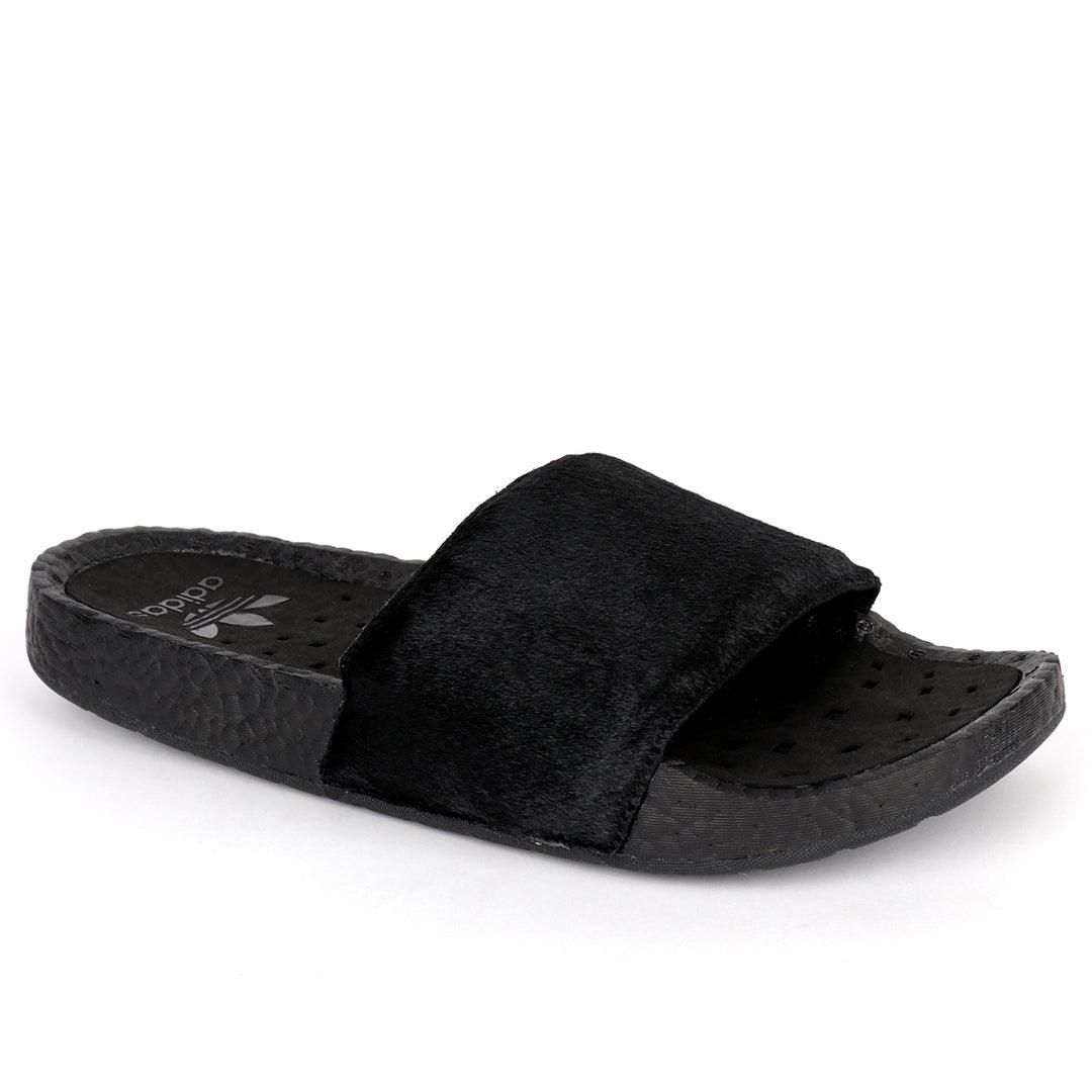 AD Adilette Boost Fur Designed Men's Slide-Black - Obeezi.com