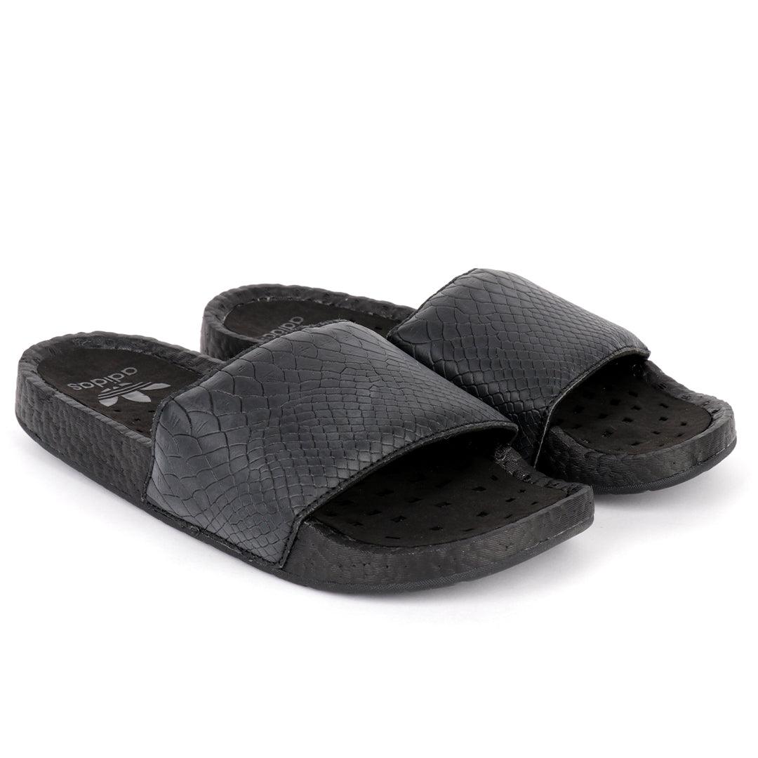 AD Adilette Boost Men's Crocodile Skin Breathable Slide-Black - Obeezi.com
