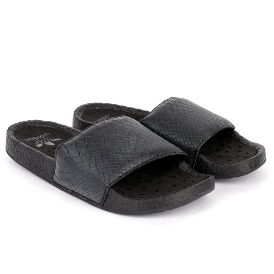AD Adilette Boost Men's Crocodile Skin Breathable Slide-Black - Obeezi.com