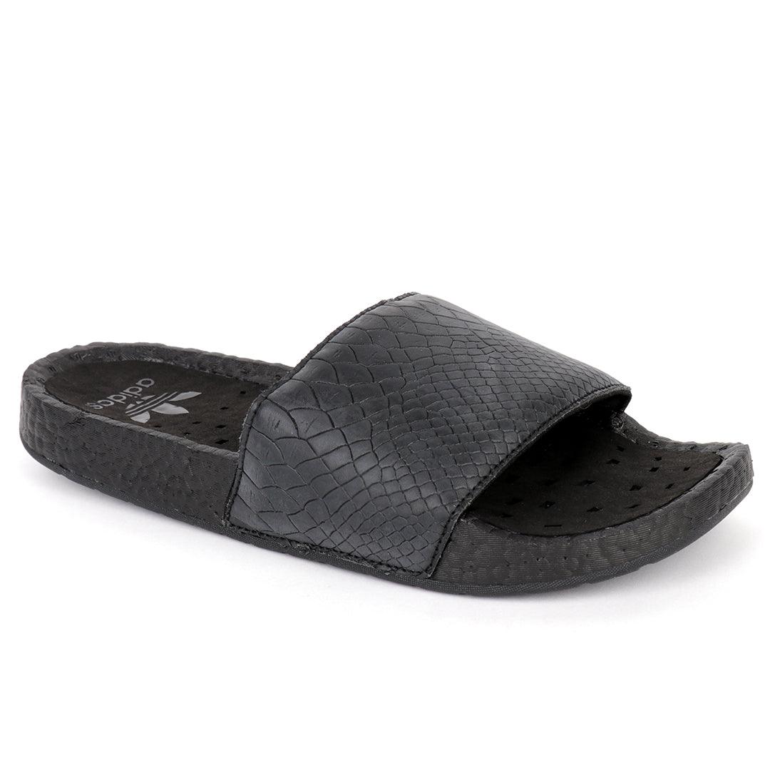 AD Adilette Boost Men's Crocodile Skin Breathable Slide-Black - Obeezi.com