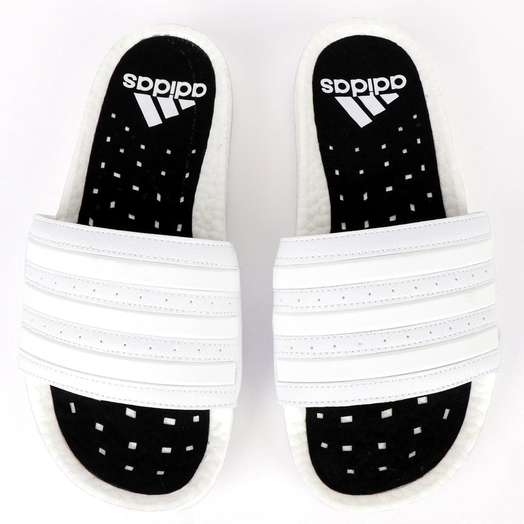AD Adilette Boost Men's Lightweight Breathable Slide-White - Obeezi.com