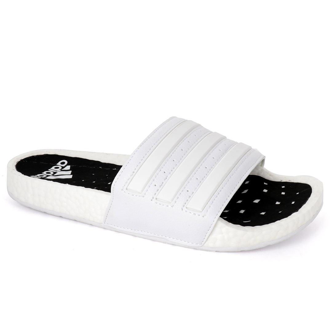AD Adilette Boost Men's Lightweight Breathable Slide-White - Obeezi.com