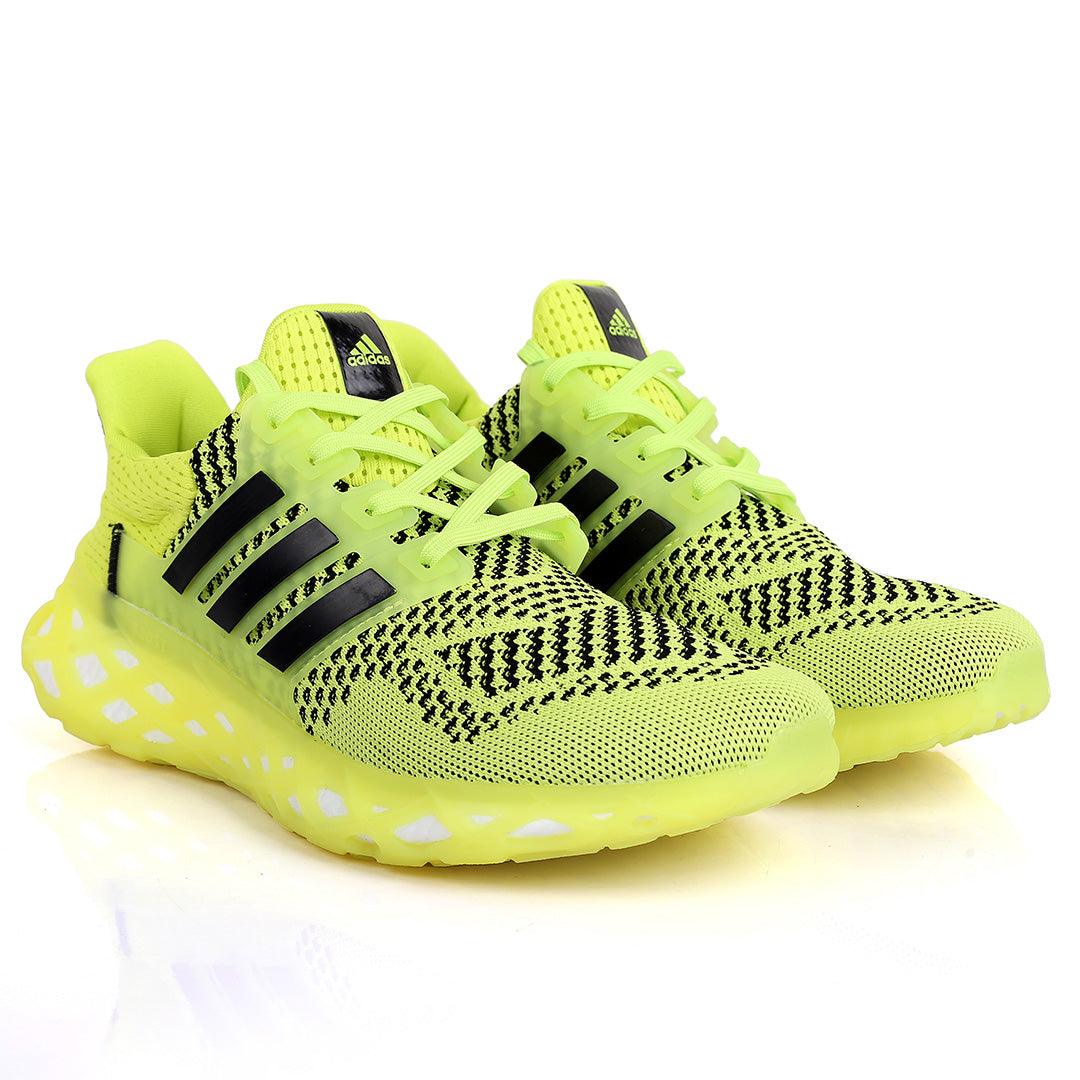 AD Boost Lemon And Black Designed Drift Men's Running Sneakers With Lemon Sole - Obeezi.com