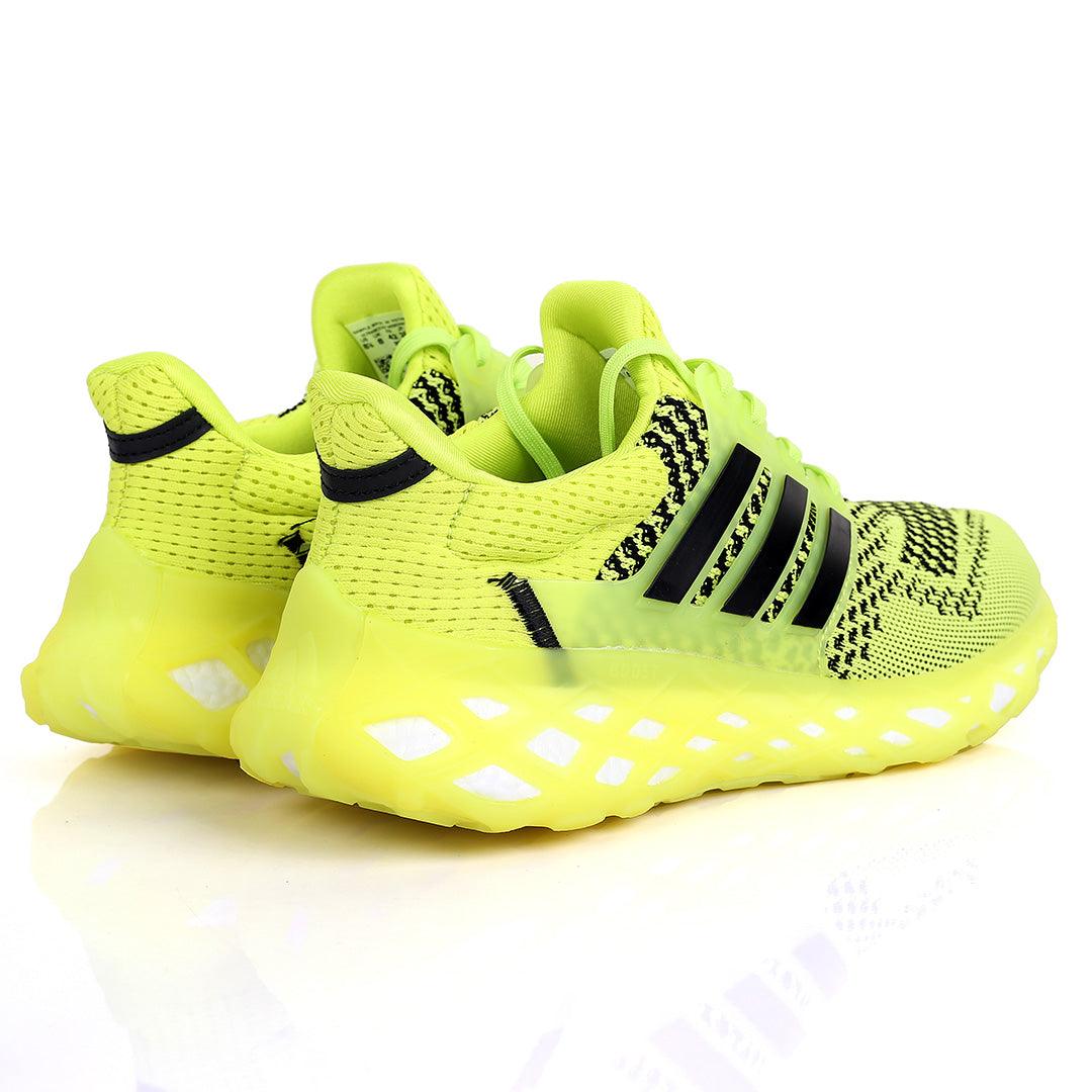 AD Boost Lemon And Black Designed Drift Men's Running Sneakers With Lemon Sole - Obeezi.com