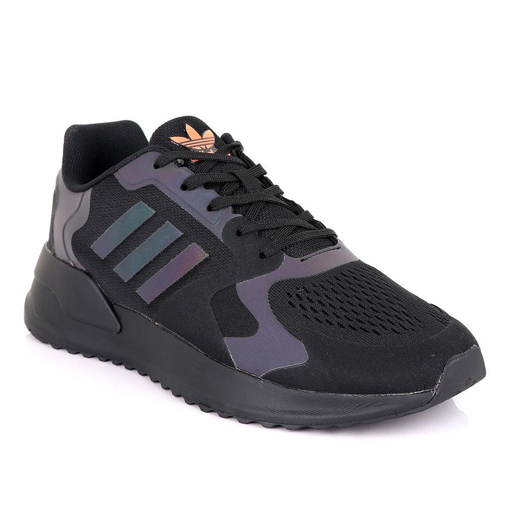 Ad Brand 3 Stripes Black Sneakers - Obeezi