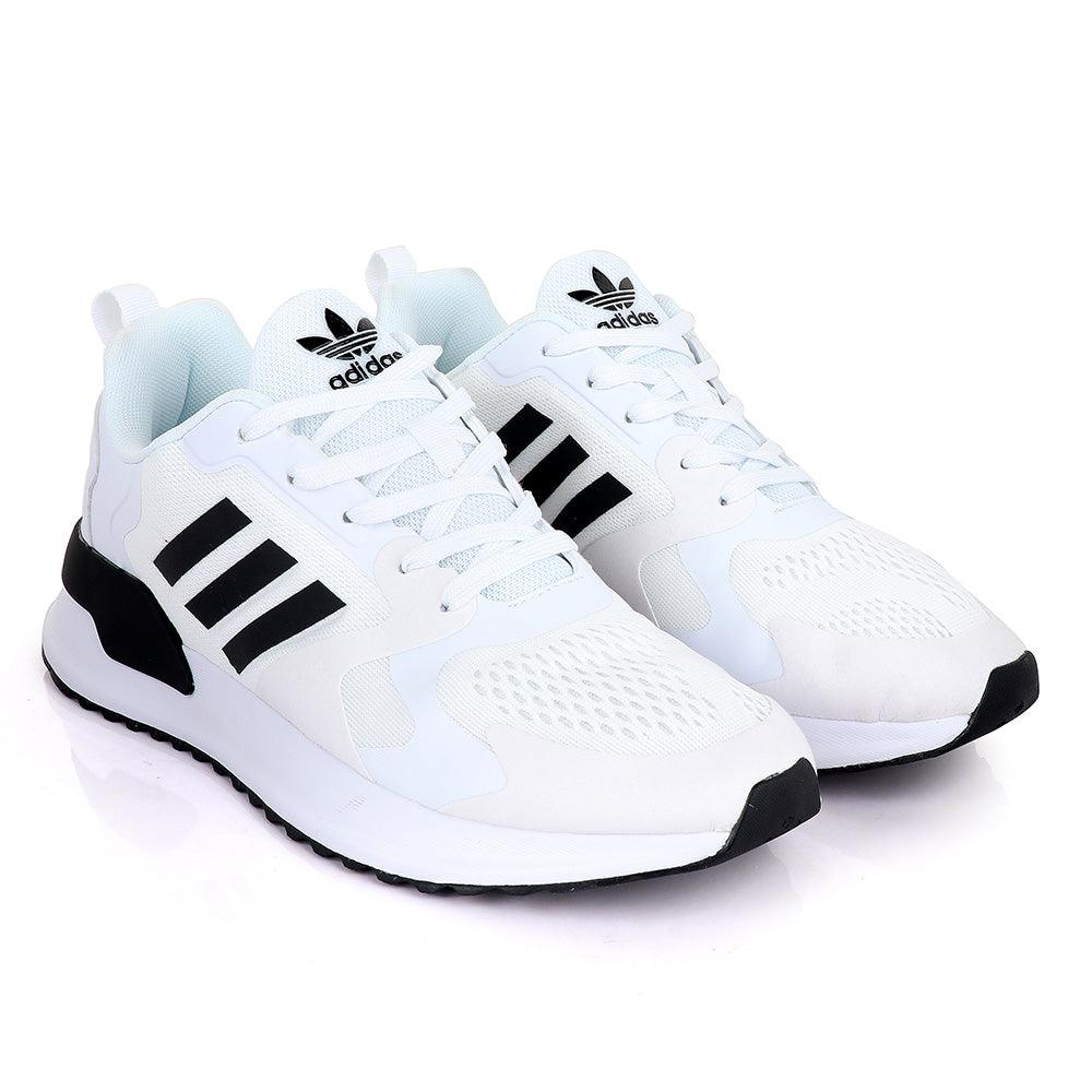 Ad Brand 3 Stripes White Sneakers - Obeezi