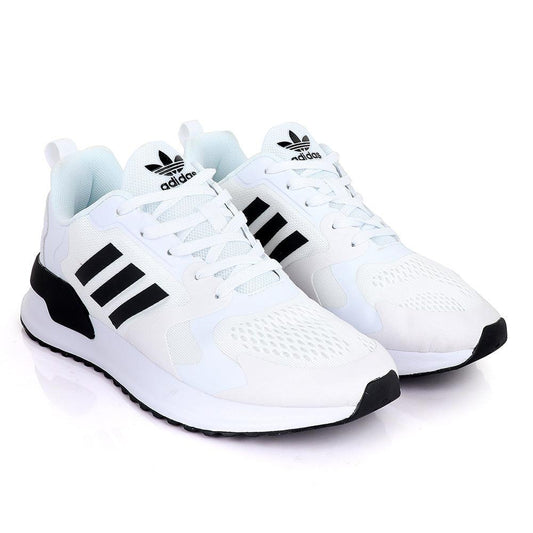 Ad Brand 3 Stripes White Sneakers - Obeezi