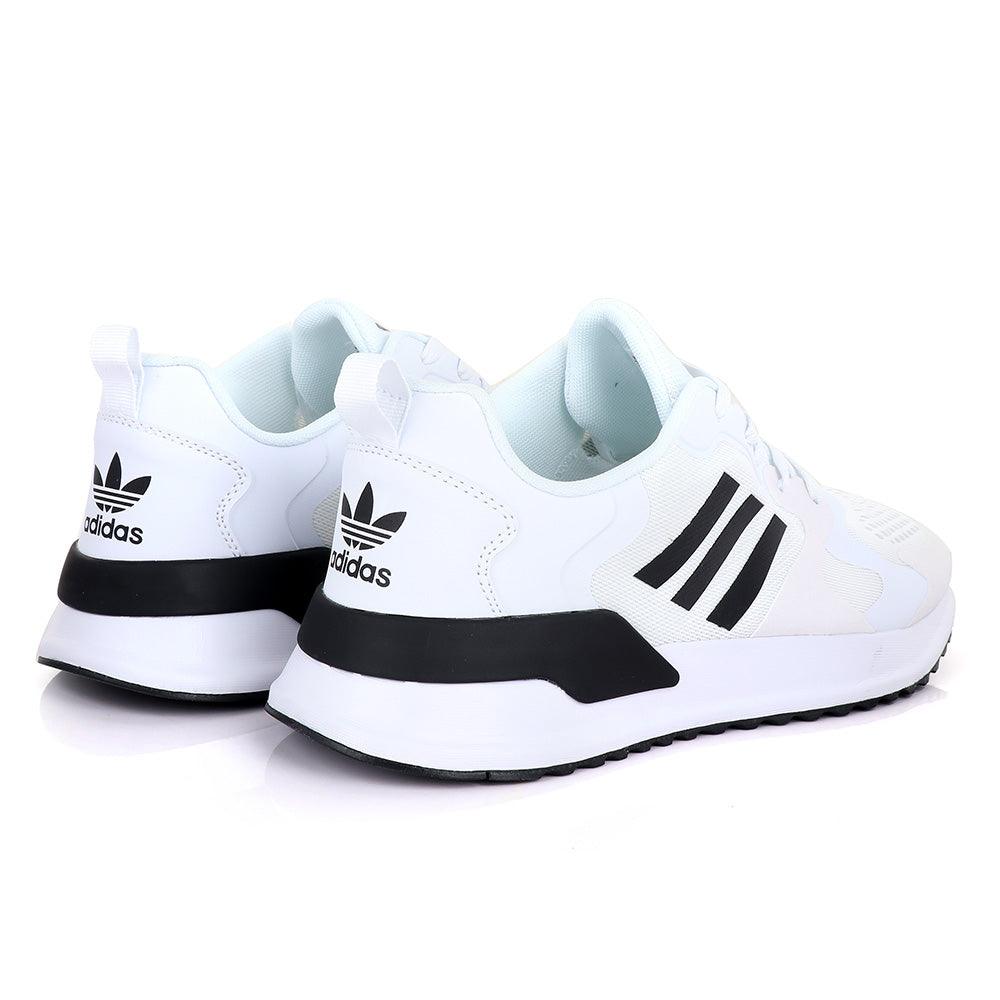 Ad Brand 3 Stripes White Sneakers - Obeezi