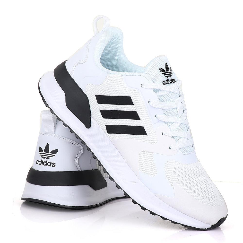 Ad Brand 3 Stripes White Sneakers - Obeezi