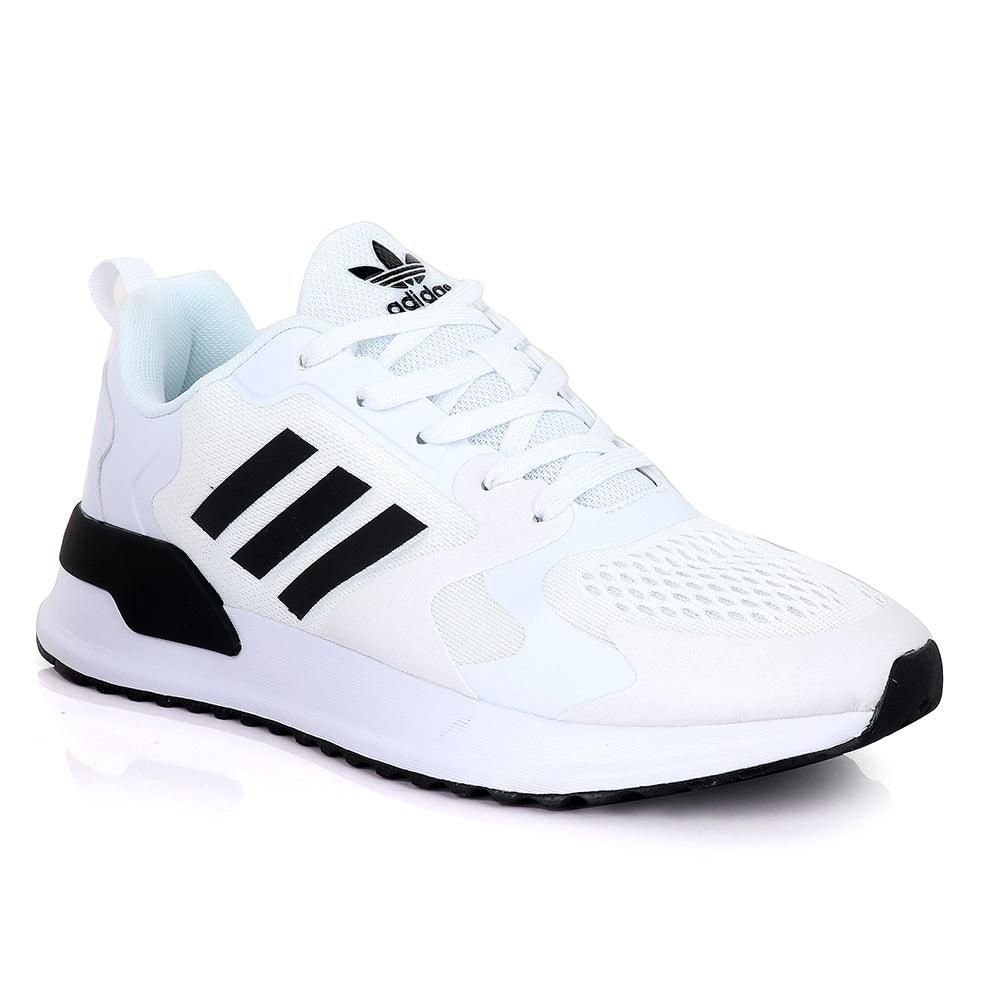 Ad Brand 3 Stripes White Sneakers - Obeezi
