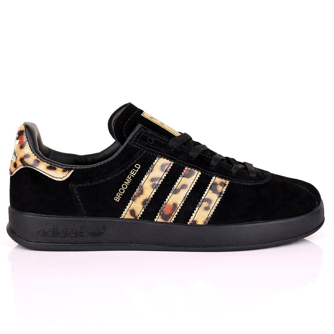 AD Broomfield Exquisite Leopard Stripes Designed Sneakers - Black - Obeezi.com