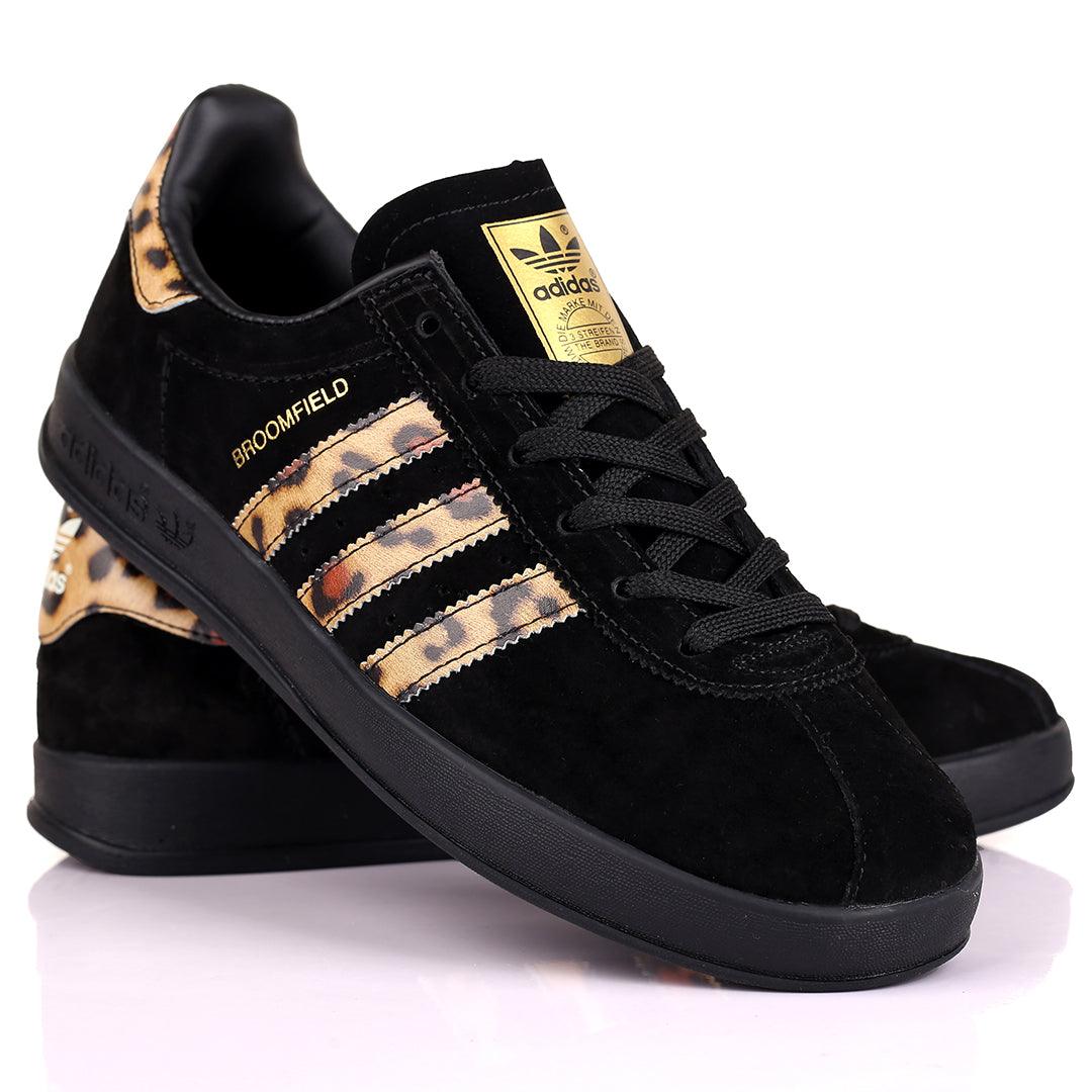 AD Broomfield Exquisite Leopard Stripes Designed Sneakers - Black - Obeezi.com