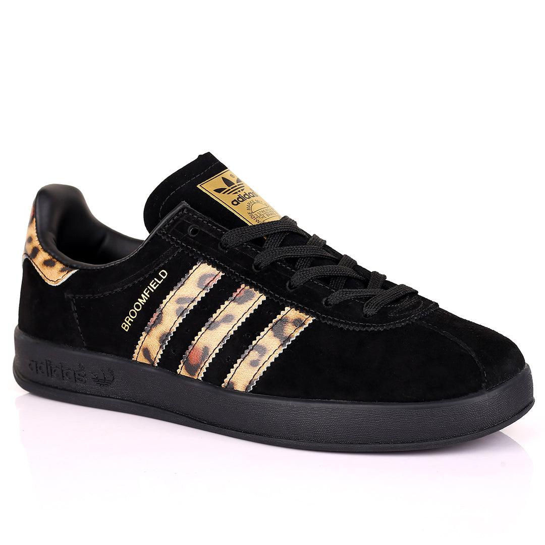 AD Broomfield Exquisite Leopard Stripes Designed Sneakers - Black - Obeezi.com