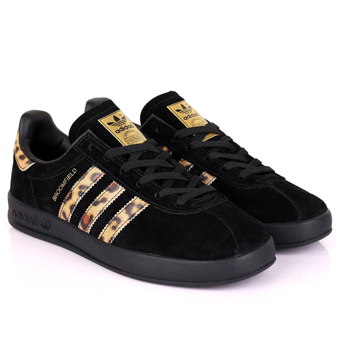 AD Broomfield Exquisite Leopard Stripes Designed Sneakers - Black - Obeezi.com
