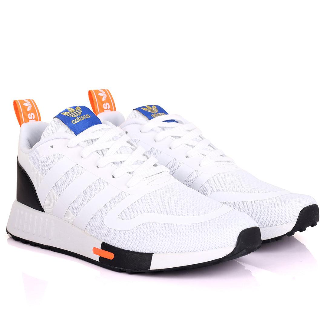 AD Comfy White With White And Black Sole Lace Up Designed Sneakers - Obeezi.com