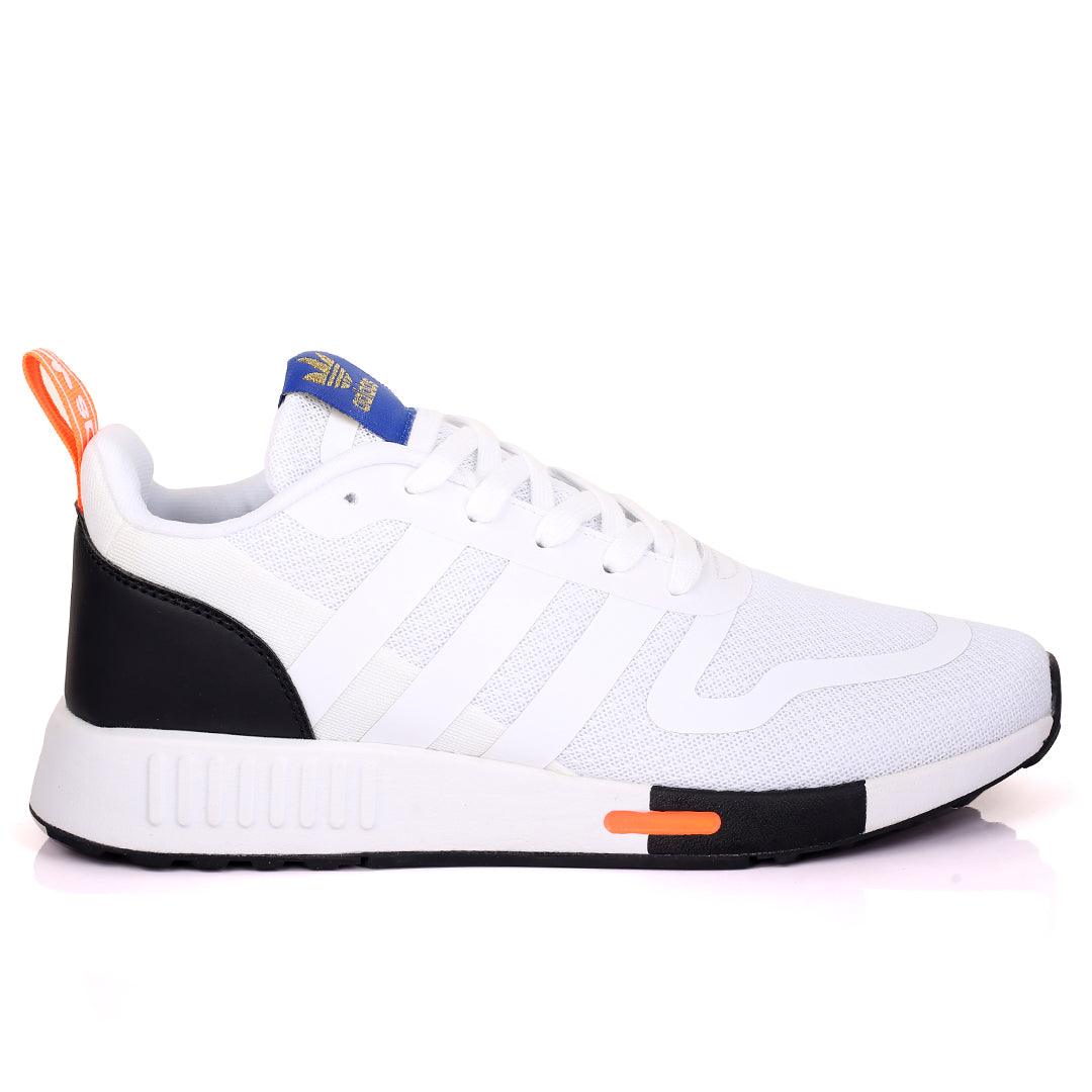 AD Comfy White With White And Black Sole Lace Up Designed Sneakers - Obeezi.com