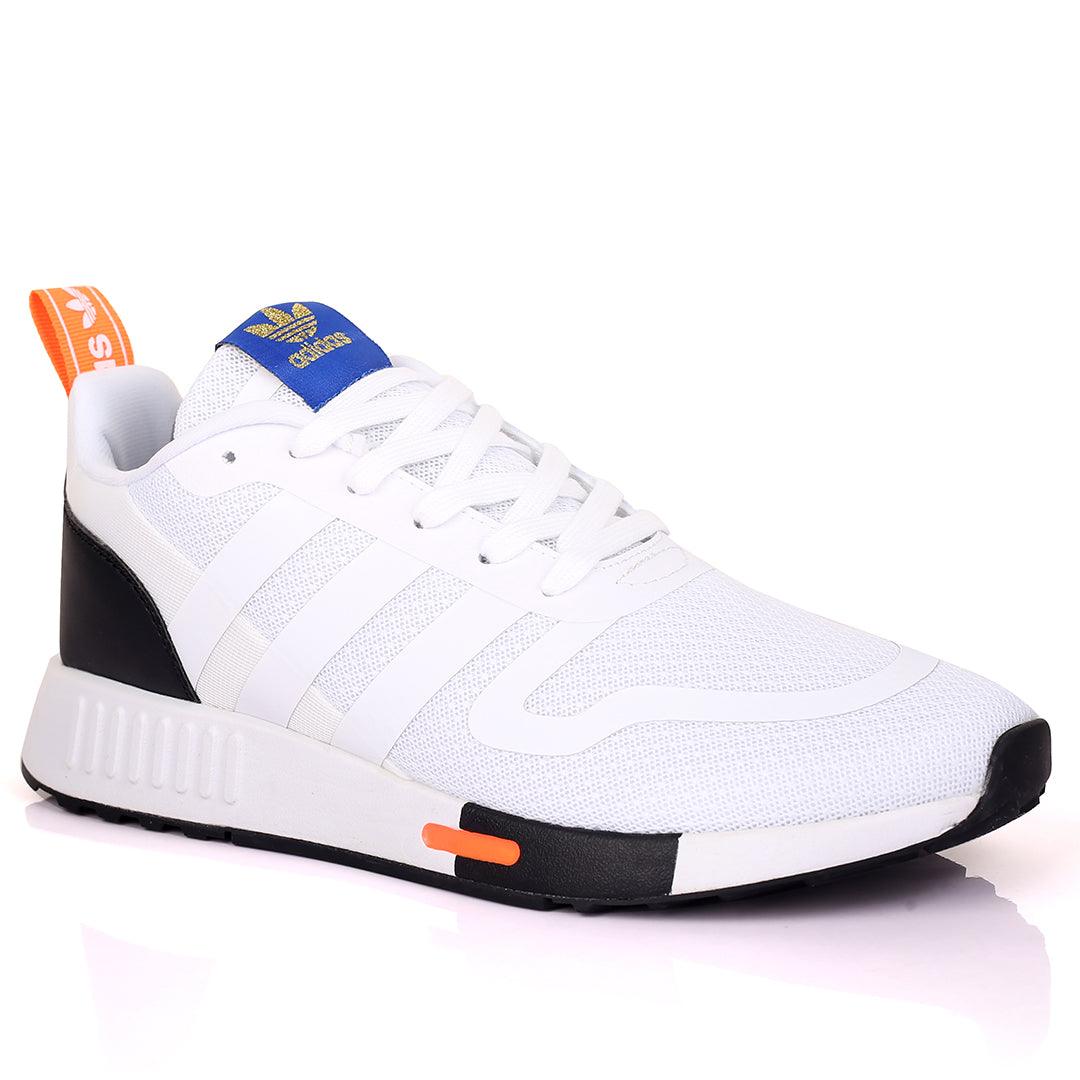 AD Comfy White With White And Black Sole Lace Up Designed Sneakers - Obeezi.com