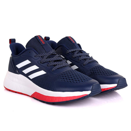 AD Comfy With Stripes Designed White And Red Sole Lace Up Sneakers - Obeezi.com