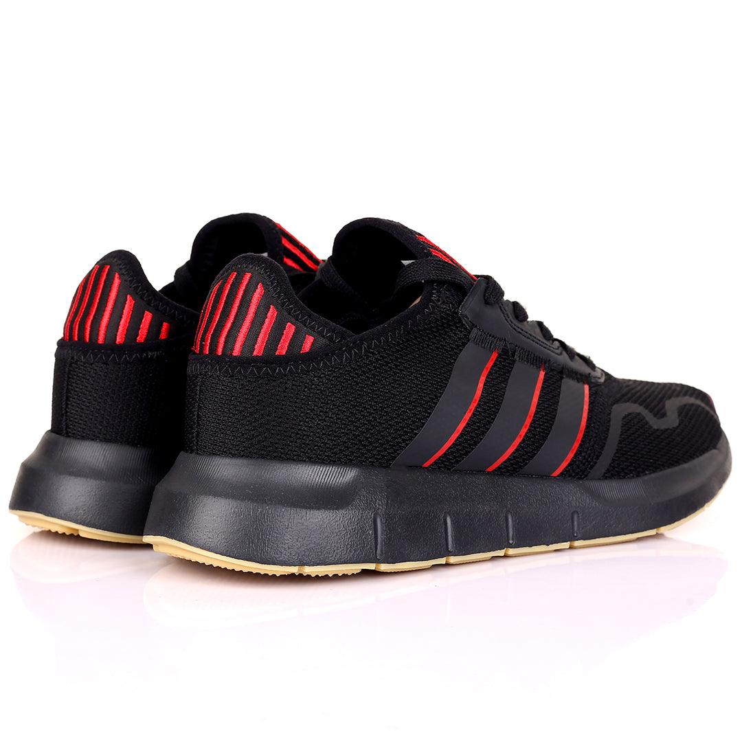 AD Exquisite Black With Red Striped Designed Running Sneakers - Obeezi.com