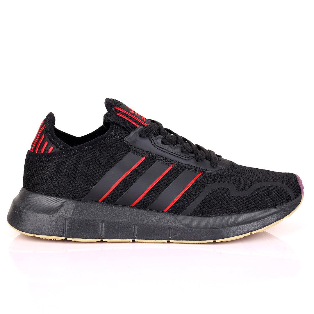 AD Exquisite Black With Red Striped Designed Running Sneakers - Obeezi.com