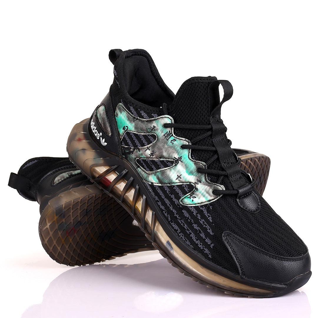 AD Exquisite Men Logo Designed Lace Up Sneakers - Black - Obeezi.com
