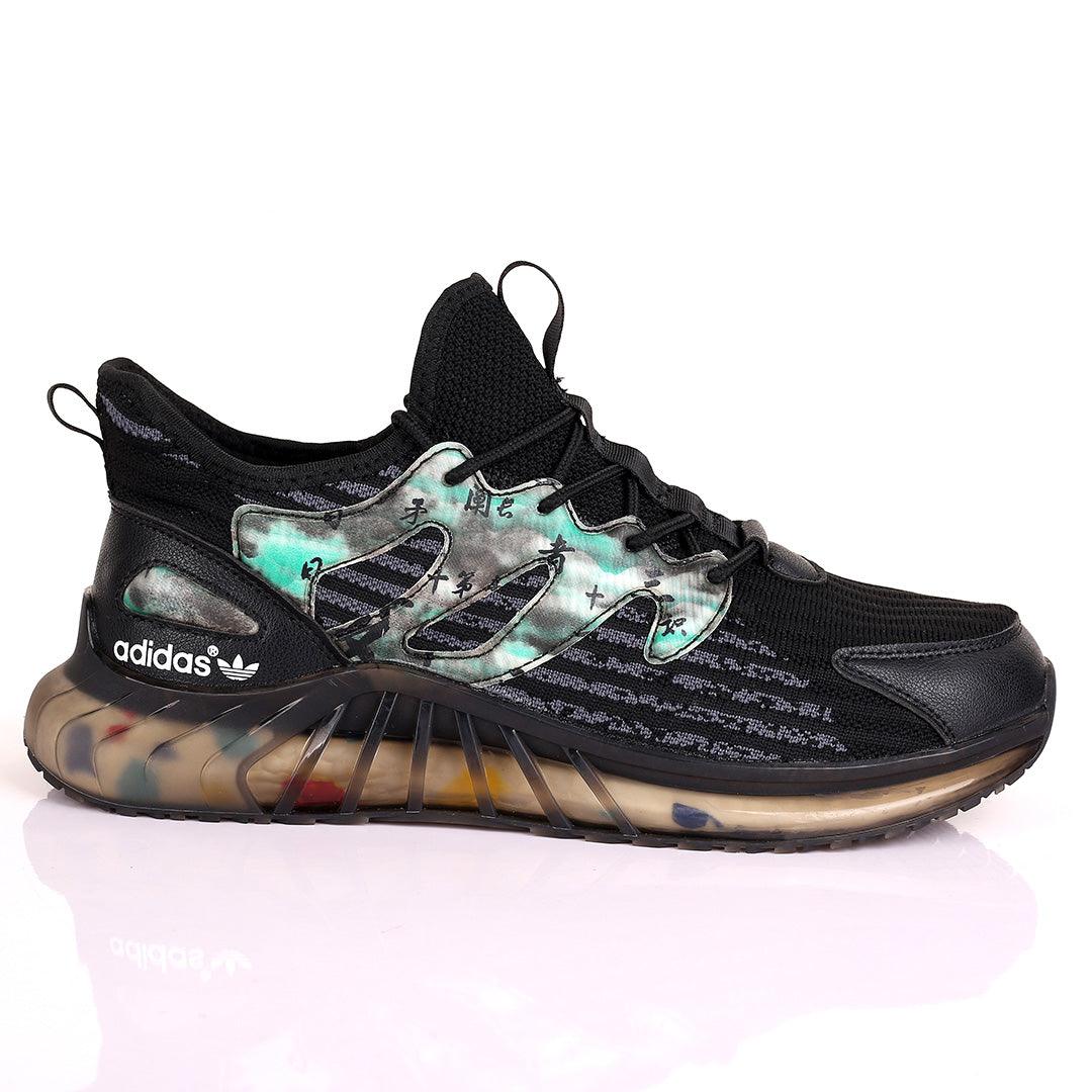 AD Exquisite Men Logo Designed Lace Up Sneakers - Black - Obeezi.com