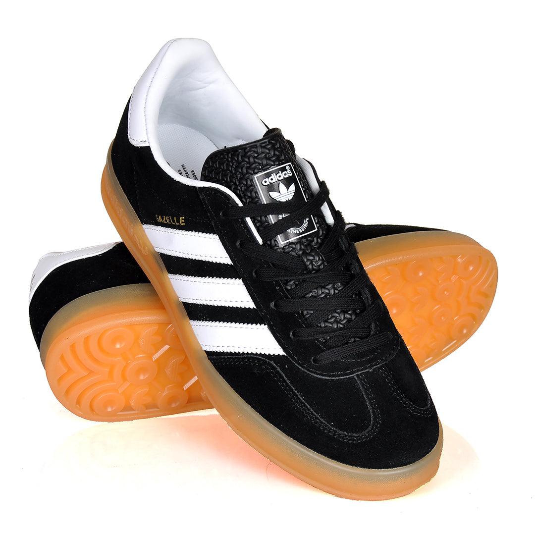 AD Gazelle 3 Stripes Side Designed Sneakers-Black - Obeezi.com
