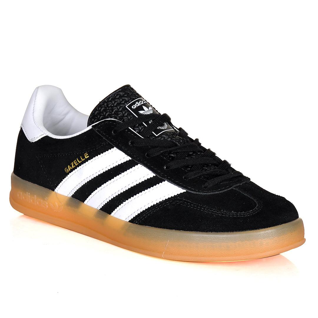AD Gazelle 3 Stripes Side Designed Sneakers-Black - Obeezi.com